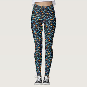 Blåfisk och Guld fisk Leggings