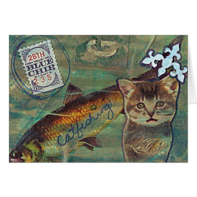 Blåfisket i Chip Hälsningskort (Framsidan Horizontal)