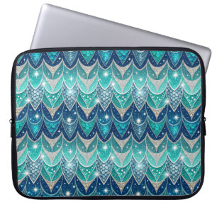 Blåfjädrar mönster laptop fodral