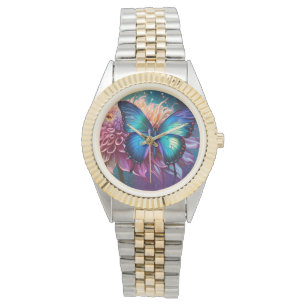 Blåfjäril och Dahlia Armbandsur