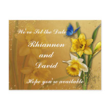 Blåfjäril på Daffodil Spara datum