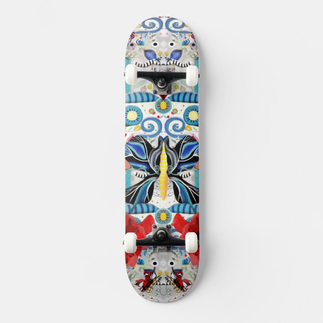 Blåfjärilar, Insektra coolor för rovsaxar Mini Skateboard Bräda 18,5 Cm (Framsida)