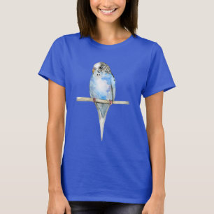 Blåfläckig bugerigar-vattenfärg t shirt