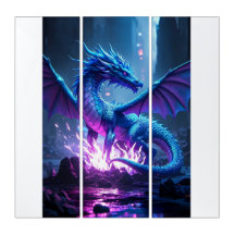 Blåflamma - Fantasy Metall Wall Art"