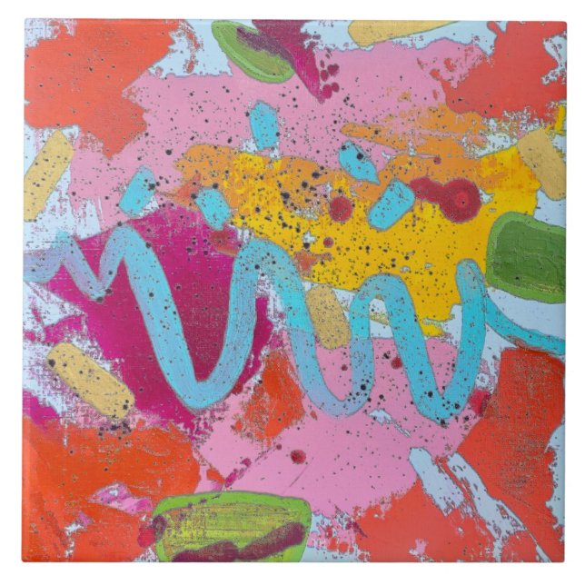 Blåflod 6 x 6 keramiska plattor kakelplatta (Framsidan)