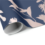 Blåflottan av  hummerfågelblommor i ro Guld Presentpapper<br><div class="desc">Glam and Chic Contemporary Abstrakt Wrapping Papper Kan vara en vacker dekoration för många evenemang som bröllop,  årsdag,  födelsedag,  studenten,  nytt hem,  företag,  fågeldusch osv. FlorenceK-design</div>