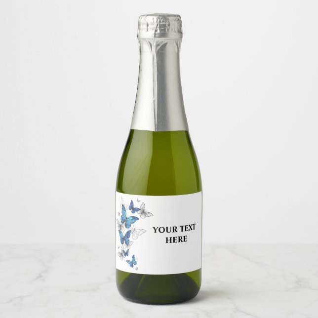 Blåflygande fjärilar Morpho (Framsida)