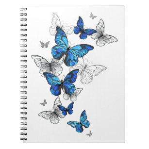 Blåflygande fjärilar Morpho Anteckningsbok