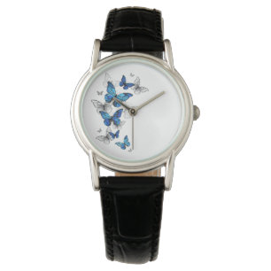 Blåflygande fjärilar Morpho Armbandsur