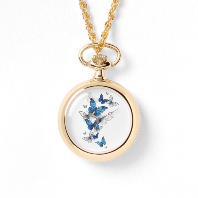 Blåflygande fjärilar Morpho Armbandsur (Framsida)
