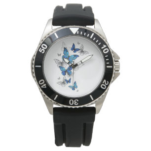 Blåflygande fjärilar Morpho Armbandsur