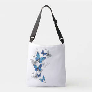 Blåflygande fjärilar Morpho Axelväska