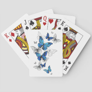 Blåflygande fjärilar Morpho Casinokort