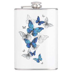 Blåflygande fjärilar Morpho Fickplunta