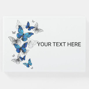 Blåflygande fjärilar Morpho Gästböcker