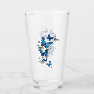 Blåflygande fjärilar Morpho Glaskopp