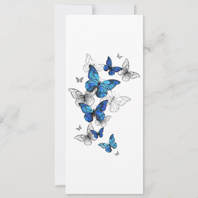 Blåflygande fjärilar Morpho Inbjudningar (Framsida)