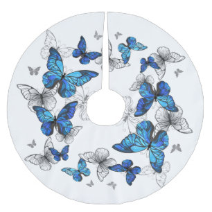 Blåflygande fjärilar Morpho Julgransmatta Borstad Polyester