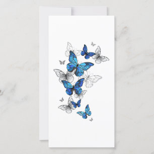 Blåflygande fjärilar Morpho Julkort