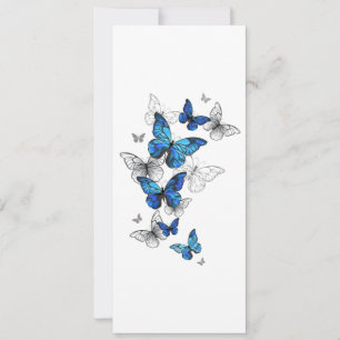 Blåflygande fjärilar Morpho Julkort
