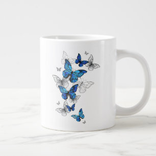 Blåflygande fjärilar Morpho Jumbo Mugg