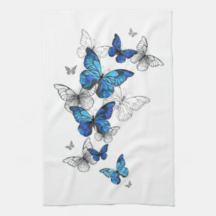 Blåflygande fjärilar Morpho Kökshandduk