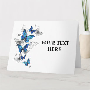 Blåflygande fjärilar Morpho Kort