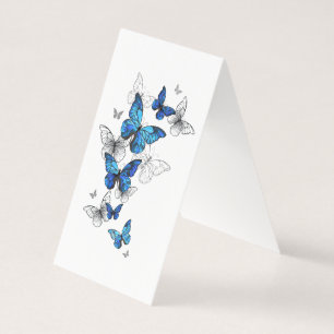 Blåflygande fjärilar Morpho Kort