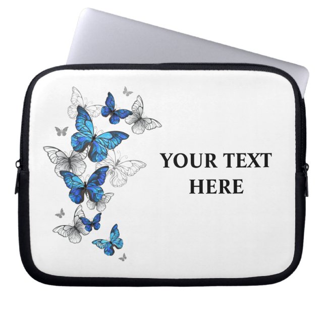 Blåflygande fjärilar Morpho Laptop Fodral (Framsidan)