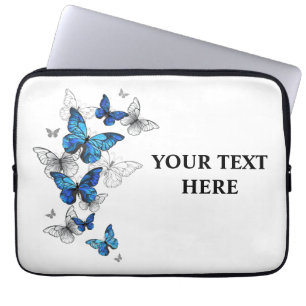 Blåflygande fjärilar Morpho Laptop Fodral