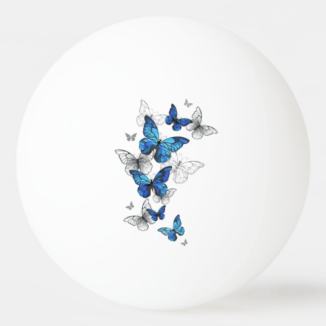 Blåflygande fjärilar Morpho Pingisboll (Framsidan)