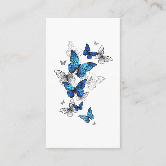 Blåflygande fjärilar Morpho Rådkort (Framsida)