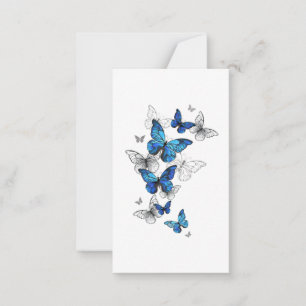 Blåflygande fjärilar Morpho Rådkort