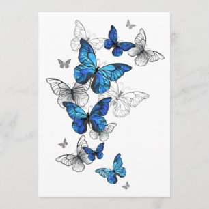 Blåflygande fjärilar Morpho Rådkort