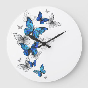 Blåflygande fjärilar Morpho Stor Klocka
