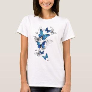 Blåflygande fjärilar Morpho T Shirt