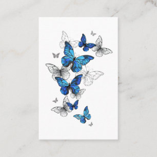 Blåflygande fjärilar Morpho Tidsbeställning Kort