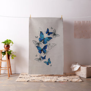 Blåflygande fjärilar Morpho Tyg