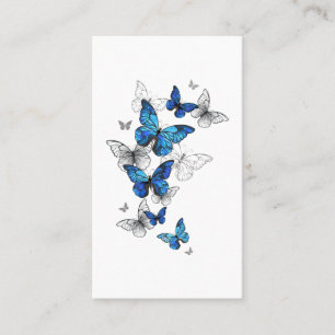 Blåflygande fjärilar Morpho Visitkort
