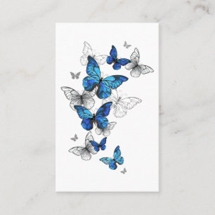 Blåflygande fjärilar Morpho Visitkort