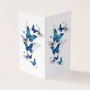 Blåflygande fjärilar Morpho Visitkort