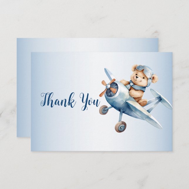 Blåflygplanet Cute Baby är vackert. Tack Kort (Fram/baksida)