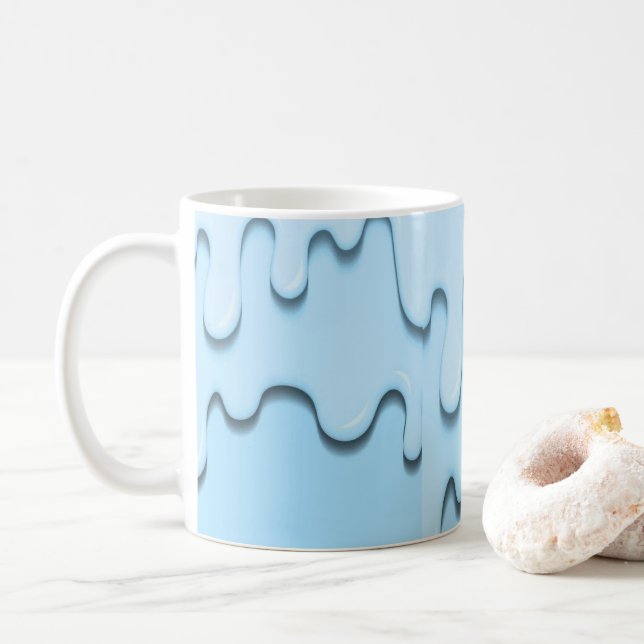 Blåflytande droppar kaffemugg (Med munk)