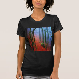 Blåfog för målad skogshalt t shirt