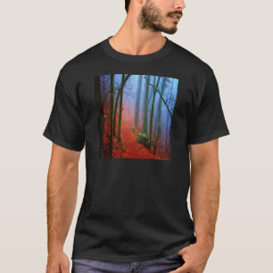 Blåfog för målad skogshalt t shirt