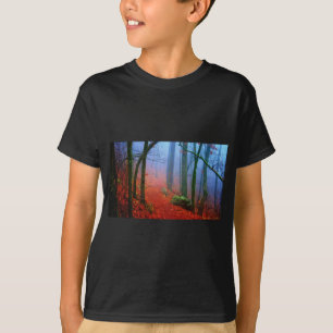 Blåfog för målad skogshalt tee shirt