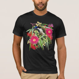 Blåfogelhonungsfågel och eukalyptus t shirt
