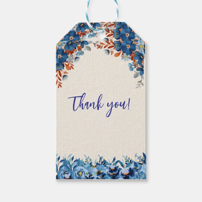 Blåformad Presentetikett (Framsidan)