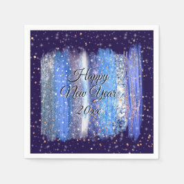Blåformade penseldrag Gott nytt år 20xx Pappersservett