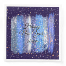 Blåformade penseldrag Gott nytt år 20xx